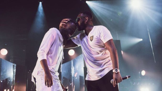 Maître Gims et Dadju, lors d'un concert en mai 2018