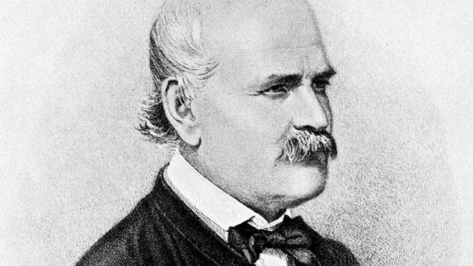 Portrait du médecin hongrois Ignace Philippe Semmelweis (1818-1865), pionnier incompris du lavage de mains (l’asepsie) en milieu hospitalier.