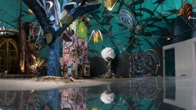 Une fresque representant la forêt escargot.